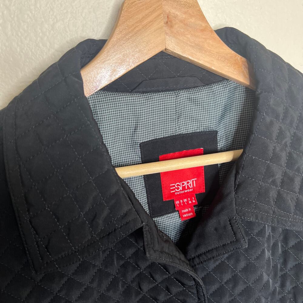 ESPRIT Black Quilted Jacket Large - Picture 3 of 14
